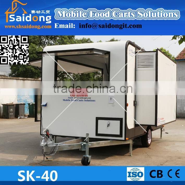 Commercial newest design world best mobile food cart with big wheels tricycle food cart with big windows food cart trailer