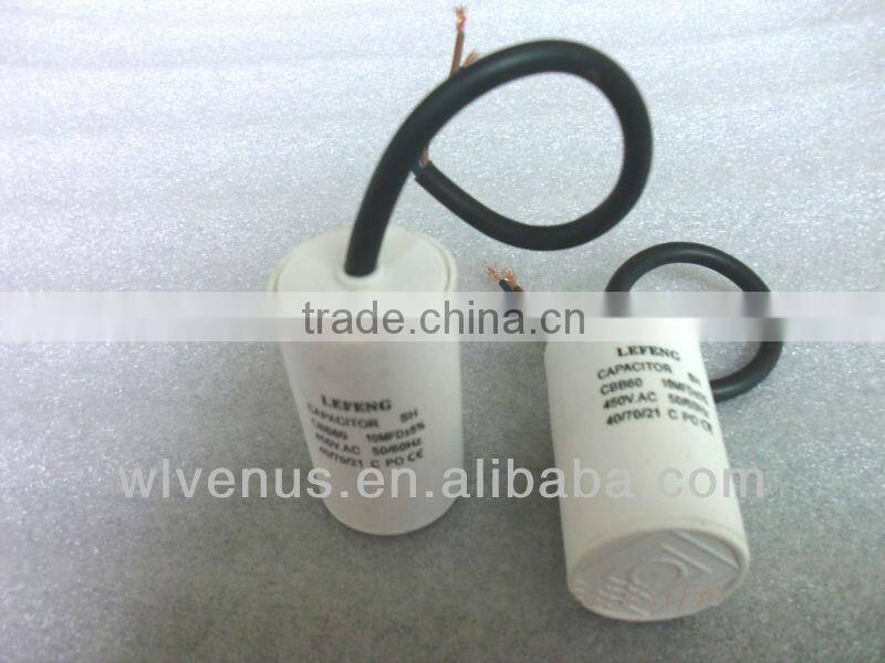 white plastic &auminum shell cbb60 cbb61 cbb65 cd60 series capacitor 5uf-100uf 250vac-450vac
