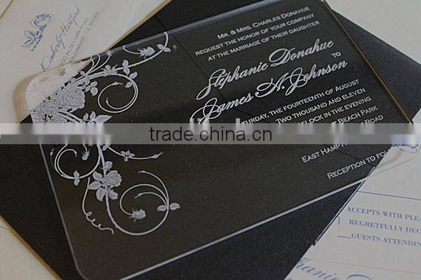 Custom clear acrylic wedding invitation