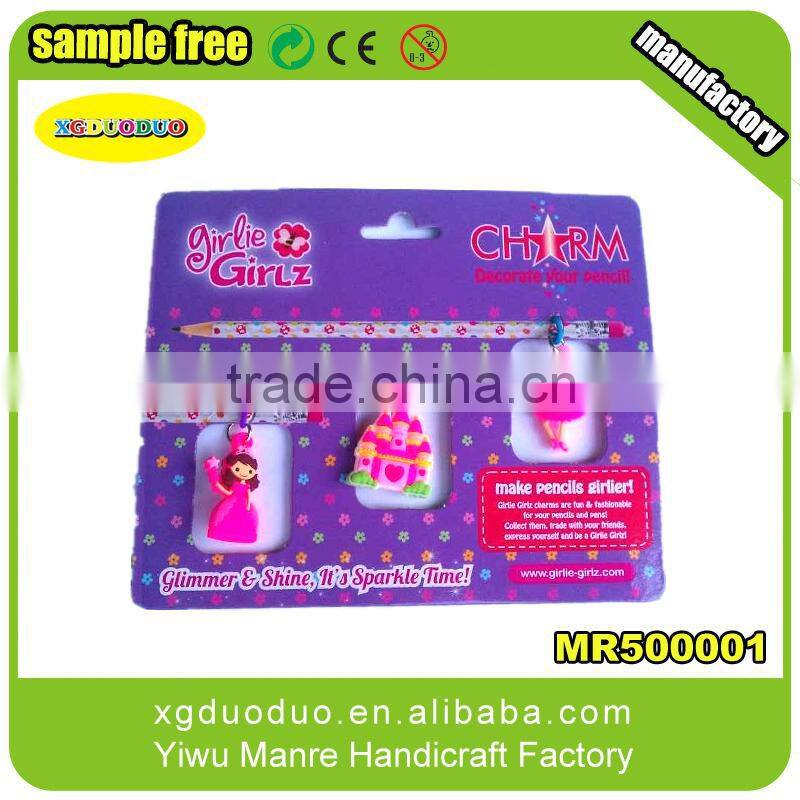 Cartoon Characters Promotional Soft PVC Pen Charm Set