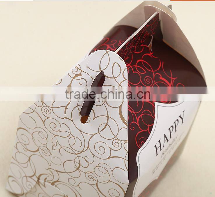 chocolate colour paper cake box with handle cracker box Mousse box