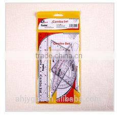 4 Pieces Plastic Ruler Set/geometric ruler set