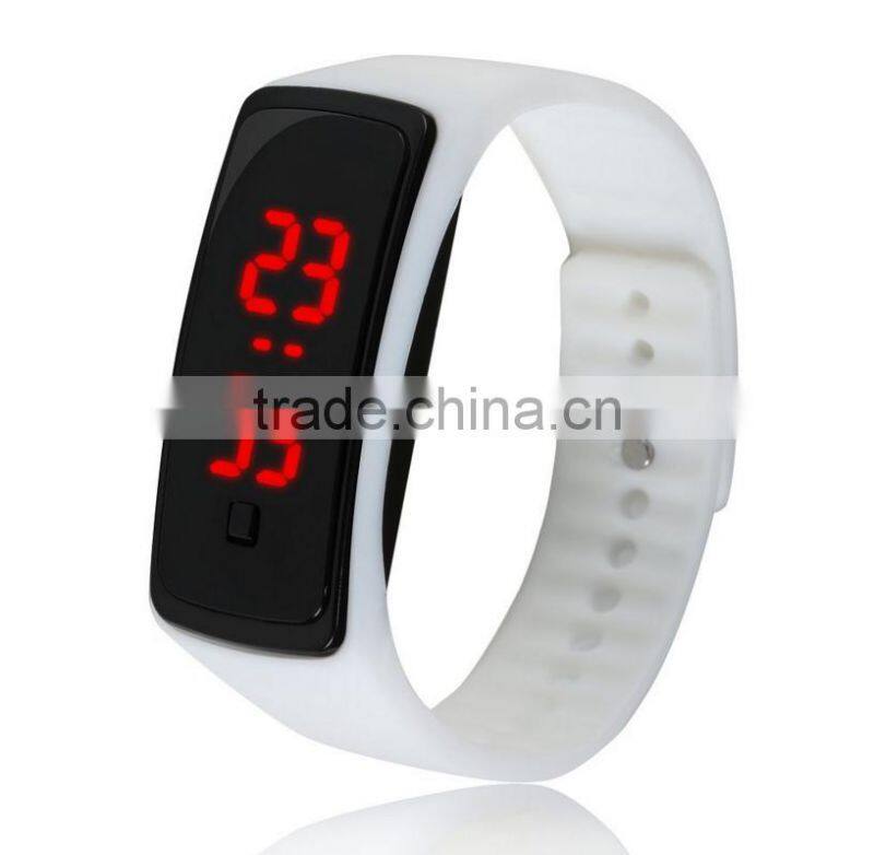 Sports style unisex silicone led light wristwatch electronic watch