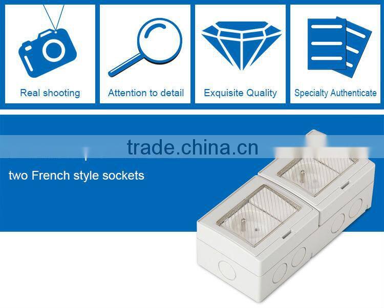 French multiple power wall switch and socket SP-2FRS