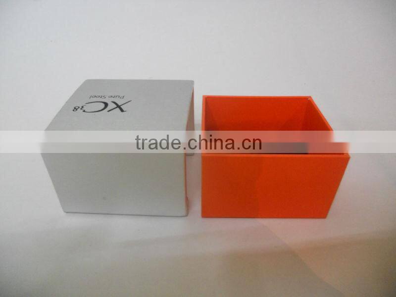 2014 newly orange and silvery hard paper jewelry box packing