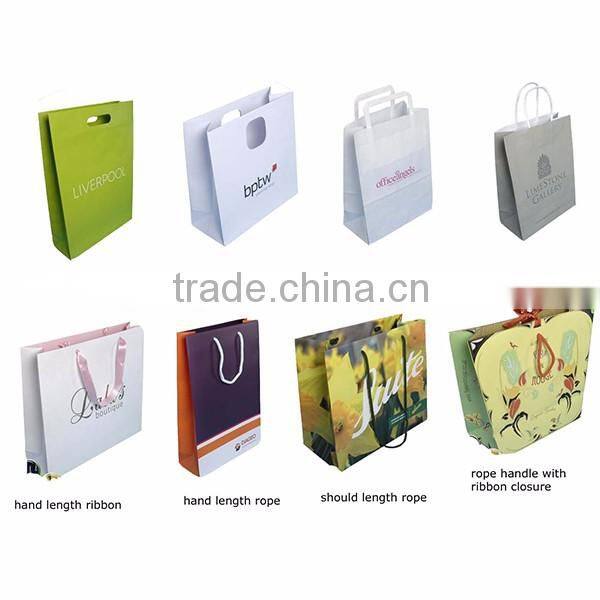 Low cost fashion small brown paper bag China cheap price clothes packaging kraft paper bag with handle