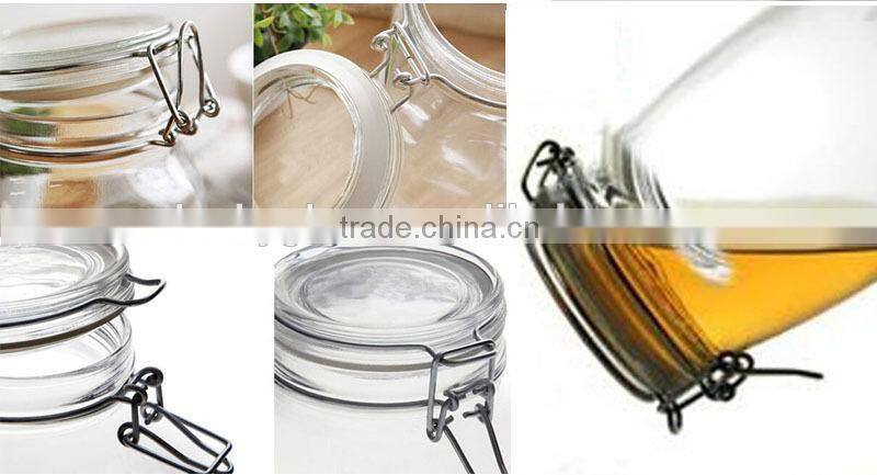clear glass jar with ceramic locking lid