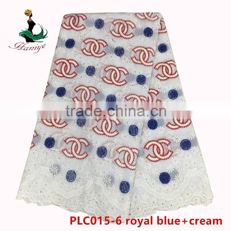 Haniye 2016 nigerian polish lace embroidery fashion styles 100% cotton polish lace /PLC015