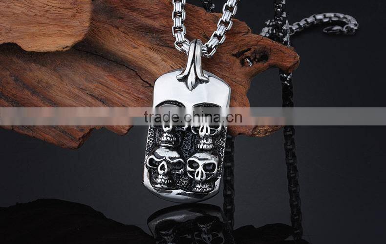 Stainless steel skull head style personalized custom pendants