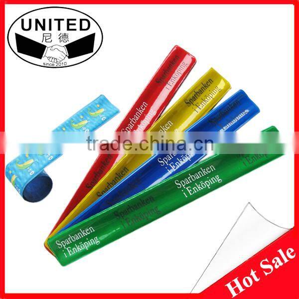 2015 promotion gifts Reflective Yellow Ankle/Arm Bands Snap Band Slap Wrap Ideal for Runners