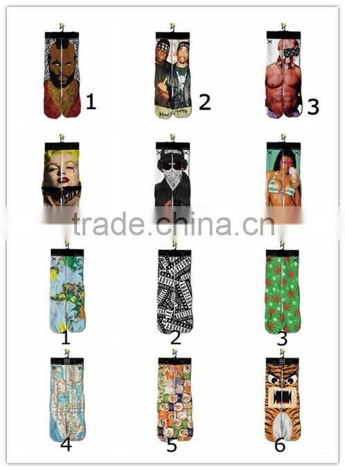 Wholesale socks 3d digital stereo printing thickening terry socks basketball teen tube socks young boy tube socks