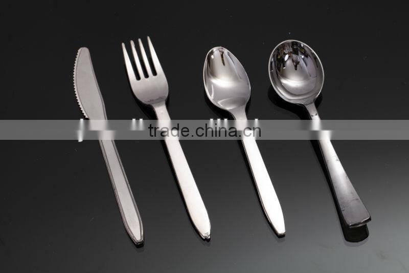 alibaba hot selling silver coated decorative plastic cutlery