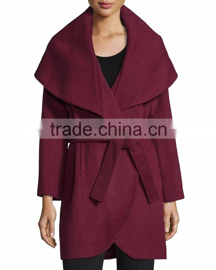 OEM wholesale Hi-end fall winter new pant coat design woman's wool coat