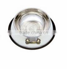 Skidproof stainless steel dog feeding bowl