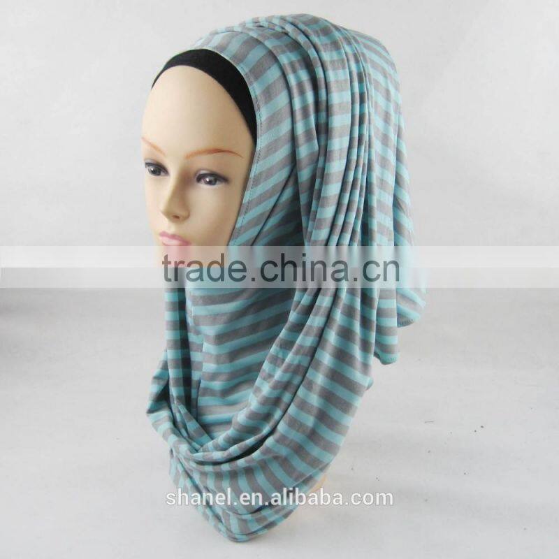 hot sale cotton stripe scarf muslim hijab