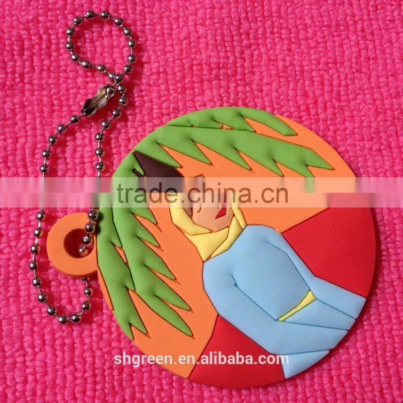 Simple 3D PVC rubber keychain for advertisement