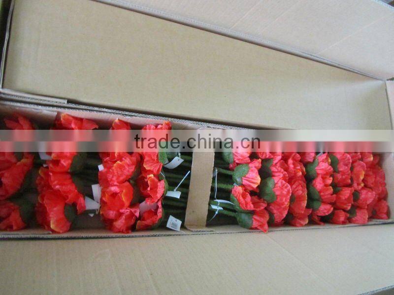 silk flower poppy single stem