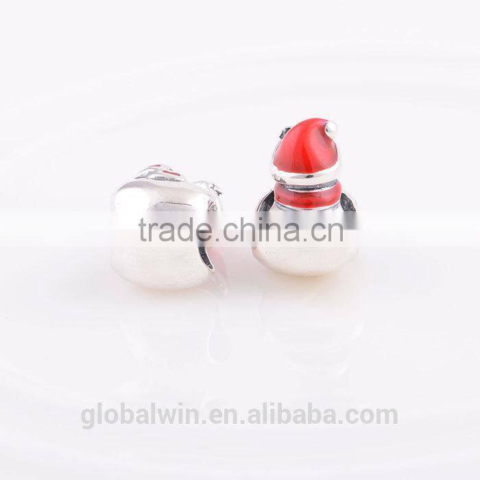 Wholesale Snowman Charm 925 Sterling Silver European Charm Bead Fit Snake Chain Bracelet Women Jewelry