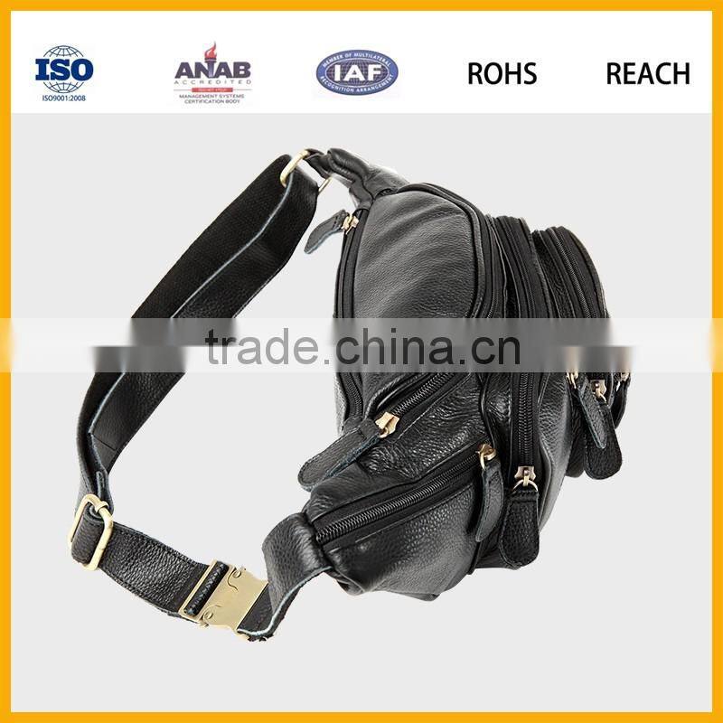 Promotional PU High Quality Elegant Multilayer Waist Bag for Man and Women