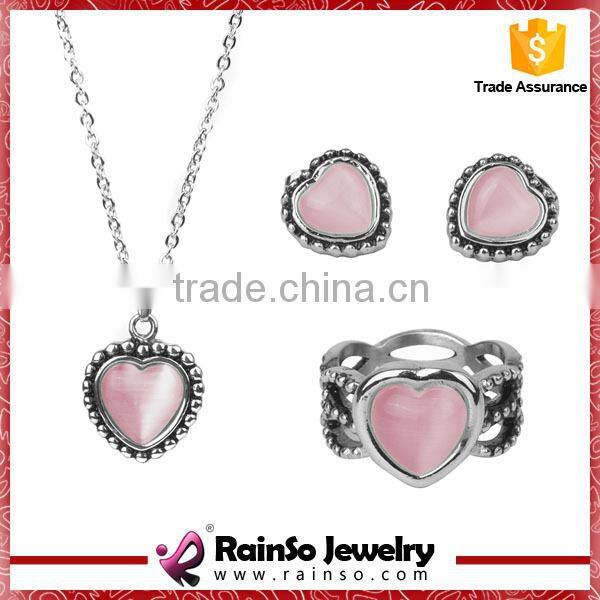 Fashion Inlay Opal Stone Jewelry Set