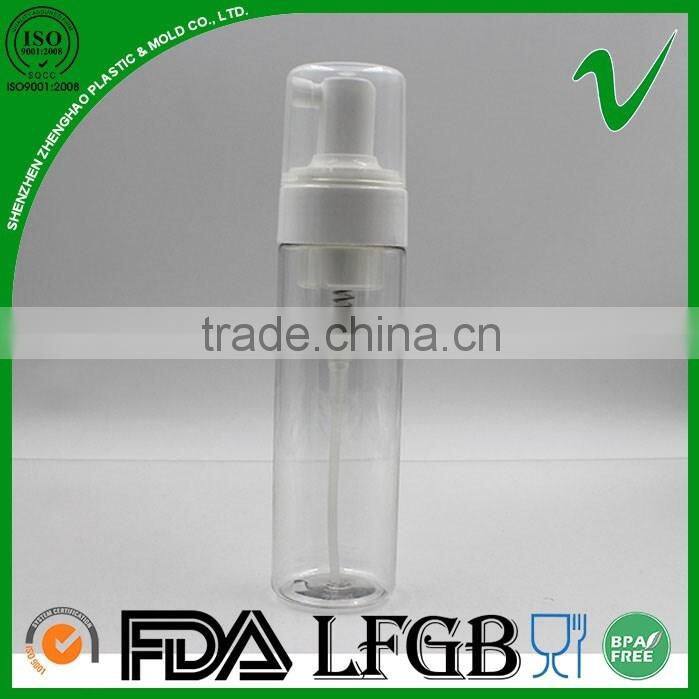 180ml PET cylinder clear plastic bottles for facewash