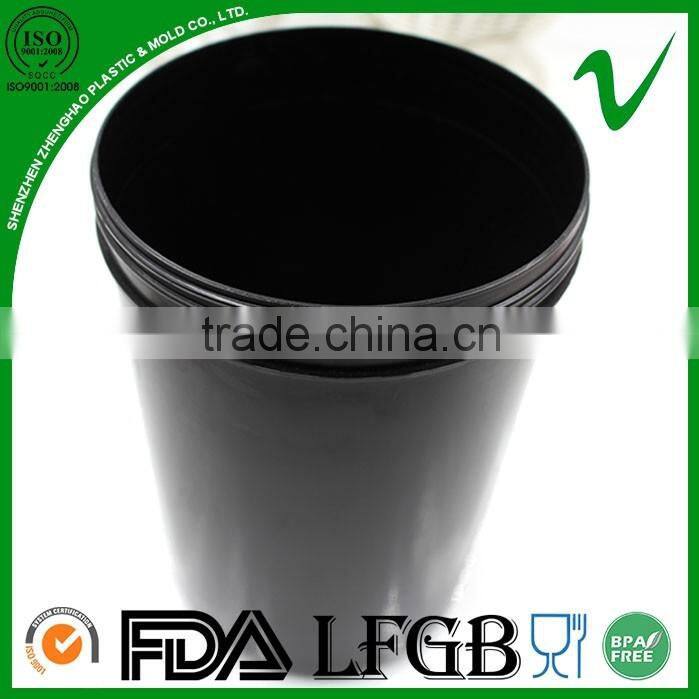 black 1000ml wild-mouth plastic ink water bottle with screw cap