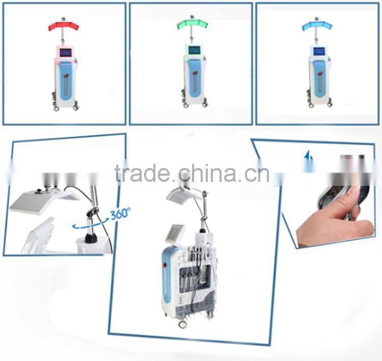 2016 Best Professional 7 in 1 spa PDT light therapy diamond dermabrasion machine with oxygen jet peeling, water oxygen peeling