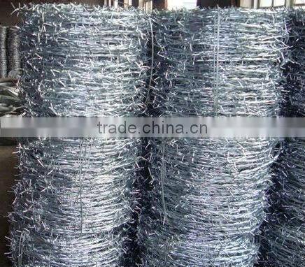 2 Strands 4 point galvanized barbed wire/ PVC coated barbed wire