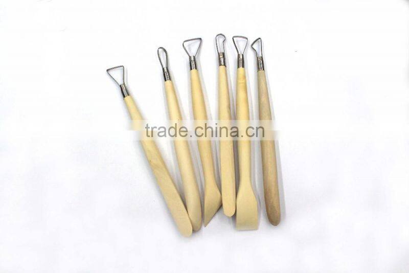 6pcs Hand Clay Pottery tools set with steel ribbon blades /sculpting tools