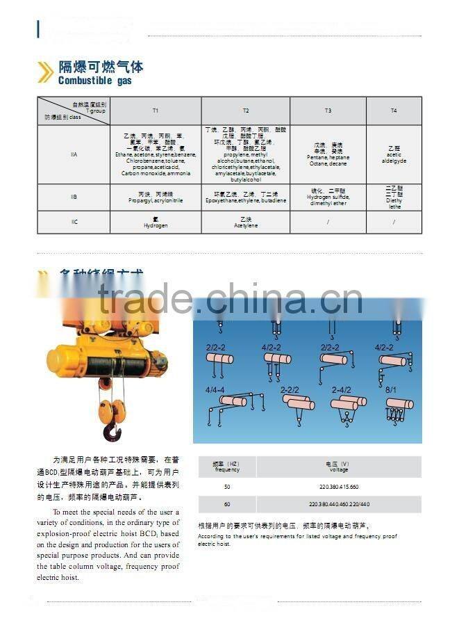 BCD BMD Type Explosive-Proof Electric Wire Rope Chain Remote Control Hoist