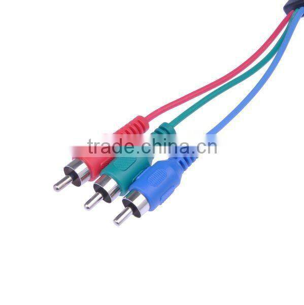 1.8m 6 ft VGA to 3-RCA Component Cable For PC HDTV