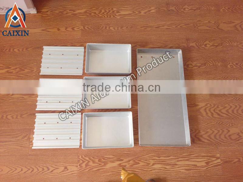 Aluminum seafood frozen tray, 2kg block triple tray