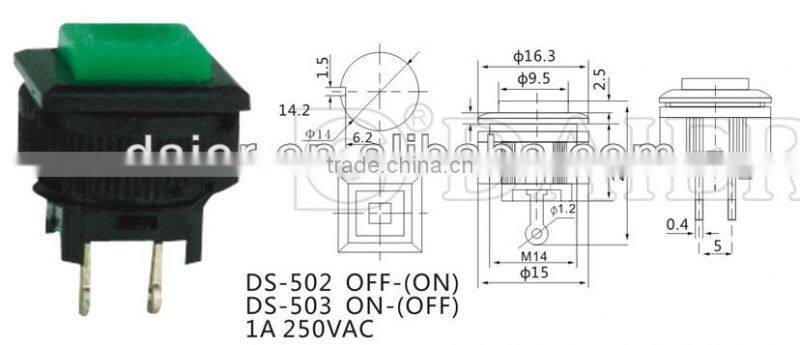 DS-503 ON-(Momentary OFF) non-locking push button switches