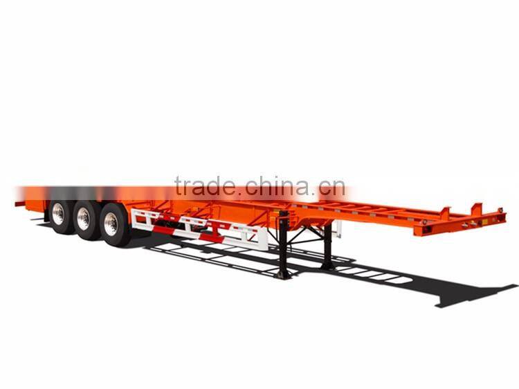 Cheap price tri-axle 40ft skeletal container semi trailer for sale