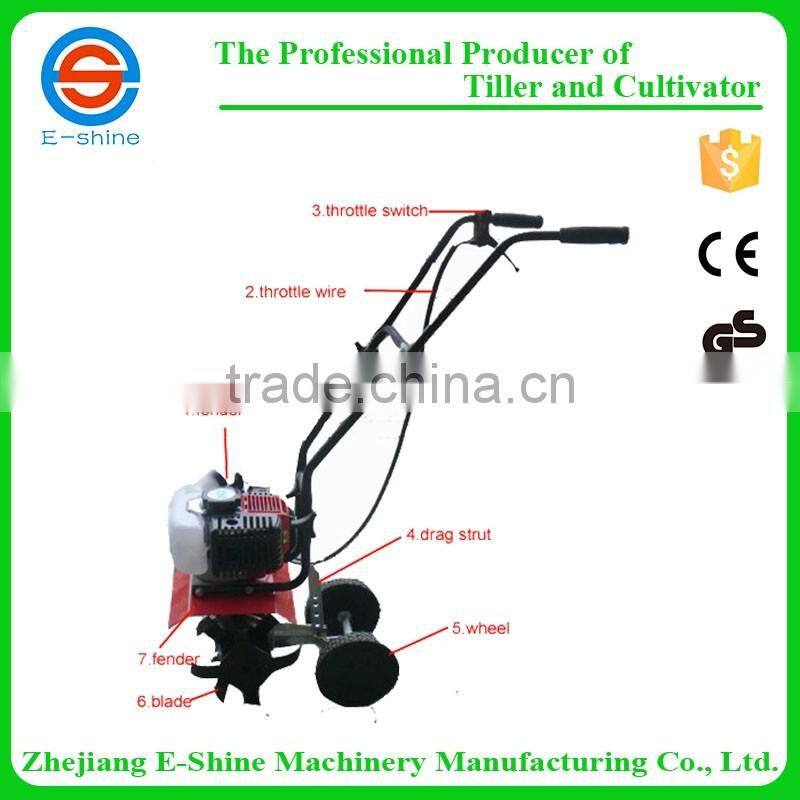 2 stroke ce approved rear rine tiller
