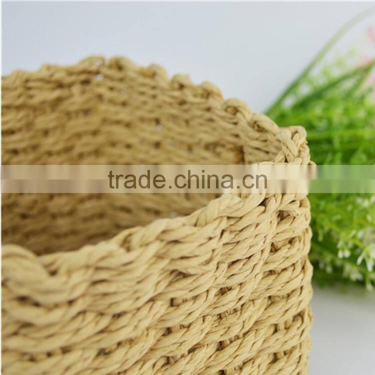 Home decoration recyclable paper rope handcraft flower gift basket