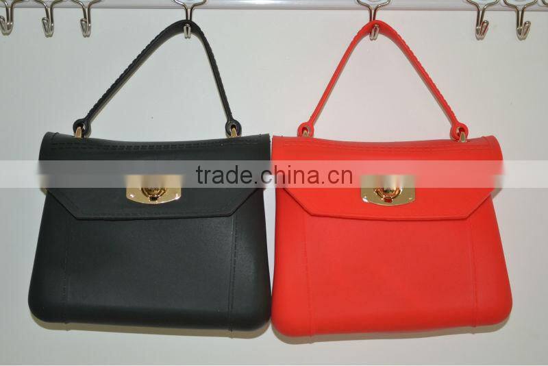12colors stock!!! Fashion silicone rubber handbag for lady