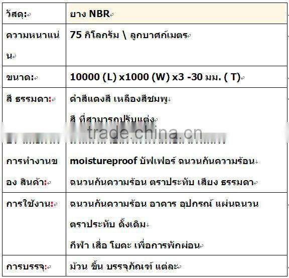 Flame retardant pvc rubber nitrile sponge ( Thailand)