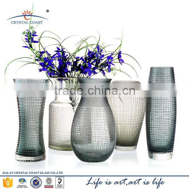 glass vase manufacturer antique light blue glass vase centerpiece cheap