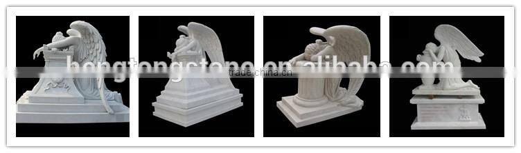 Large natural grey marble weeping angel tombstone for sale