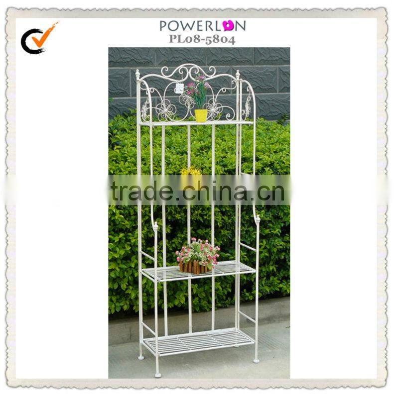 Wrought iron 4-tier shelf unit
