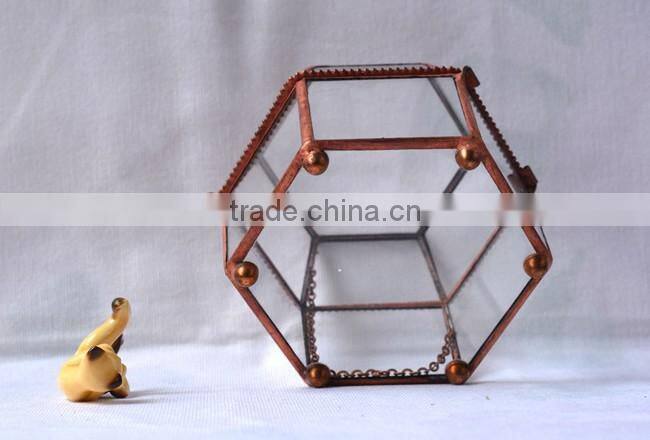 Indoor decoration clear glass plant terrarium hanging terrarium geometric