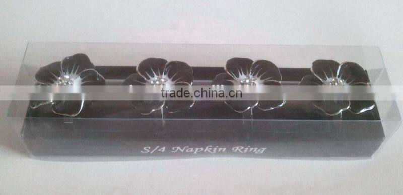 enamel coated metal alloy flower napkin ring