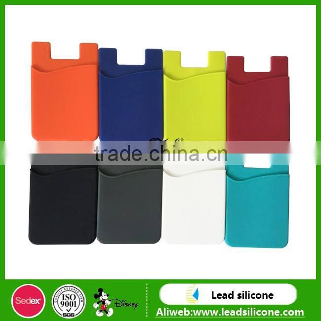 3M Sticker Back Card Sets / Silicone Phone Back Pouch For Card