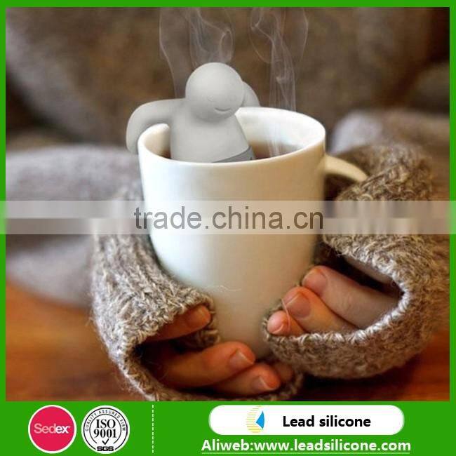 Food Grade Little Man Shape Silicone Tea Infuser/Silicone Tea Strainer