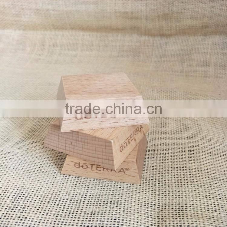 Stable custom painted Trapezoidal Beech wood display stand base for essential oil bottles customized wood trophy base