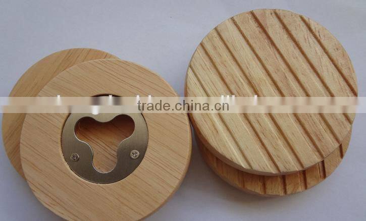 Fancy trade assurance promotion custom wood beer bottle opener with wooden handle wholesale