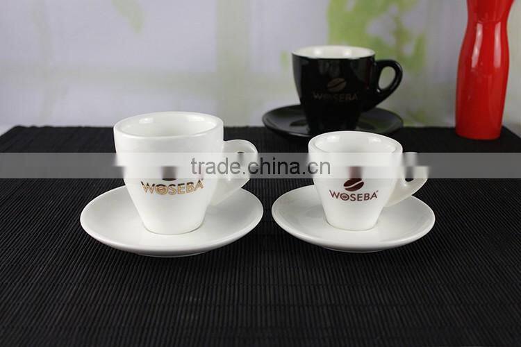2017 Custom wholesale ceramic porcelain coffee espresso cup and saucer