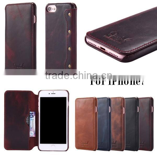 2017 4.7 Inch Universal Simple Cowhide Flip Leather Phone Case For iPhone 7/6s/6