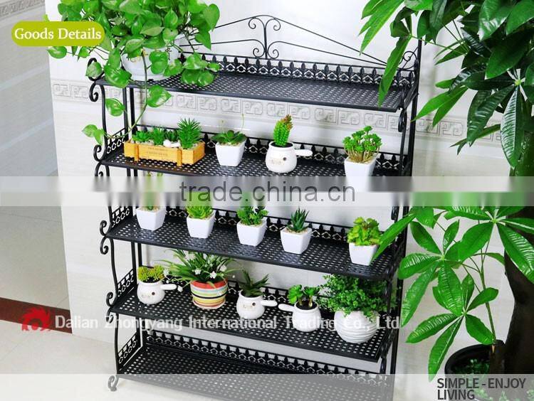 metal folding garden decorations iron flower plant pot stand